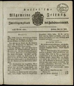 89tes Stueck, Freitag, den 27. Juli 1810