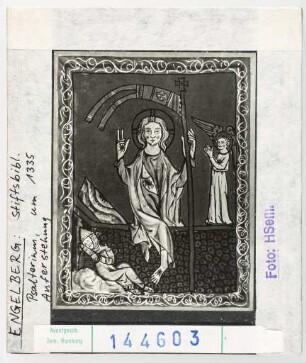 Engelberg, Stiftsbibliothek: Psalterium, um 1335: Auferstehung Christi
