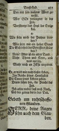 Gebeth um rechtschaffenen Glauben