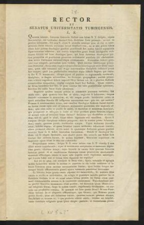 Rector Et Senatus Universitatis Tubingensis. L. S.