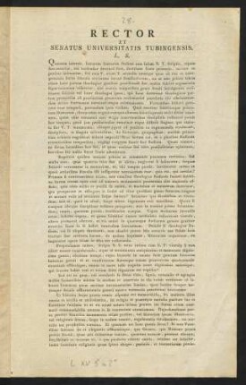 Rector Et Senatus Universitatis Tubingensis. L. S.