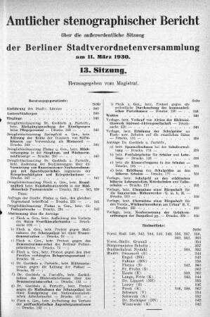 Sitzung 13, 11. März 1930