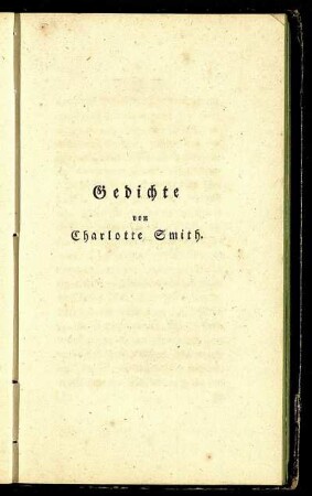 Gedichte von Charlotte Smith.