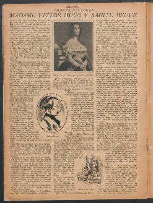 Madame Victor Hugo y Sainte-Beuve : Amores célebres