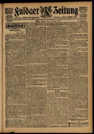 Dritte Ausgabe vom Samstag, den 05. Dezember 1903.