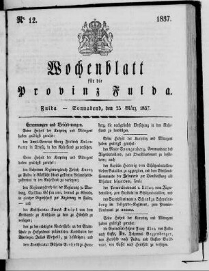 Nr. 12, Ausgabe vom 25. März 1837
