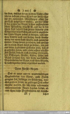 Vom Fleisch-Regen