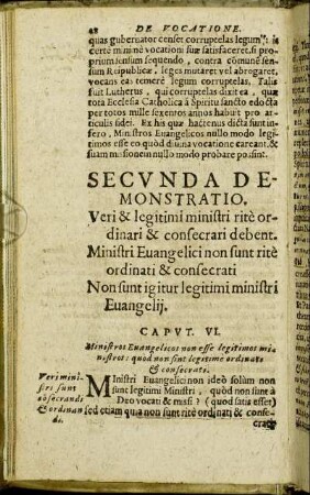 Secunda Demonstratio. Veri & legitimi ministri rite ordinari & consecrari debent.