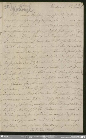 Eigenh. Brief von August Wilhelm von Schlegel an Gottlieb Ernst August Mehmel, Berlin, 01.06.1801