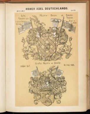 Taf. 62. Grfn. Palffy- Daun ab Erdöd. Fürsten zu Teano. - Grafen Palffy ab Erdöd.