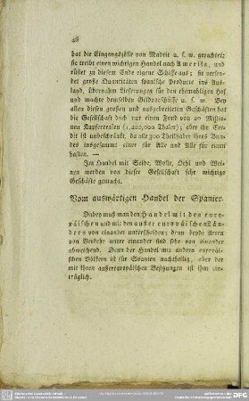 Vom auswärtigen Handel der Spanier