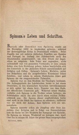 Benedict von Spinoza's Ethik
