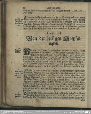 Cap. III. Von der heiligen Dreyfaltigkeit