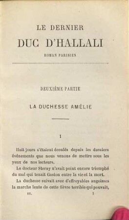Le dernier duc d'Hallali : roman parisien, 3. La duchesse Amélie