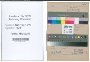 Entnazifizierung Hildegard Funke , geb. 26.11.1893 (Angestellter)
