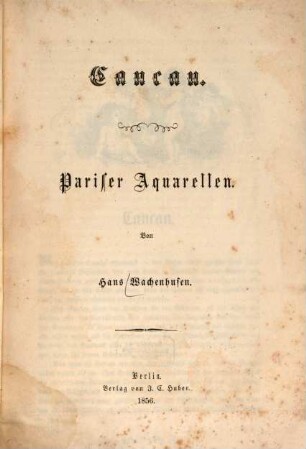 Cancan : Pariser Aquarellen