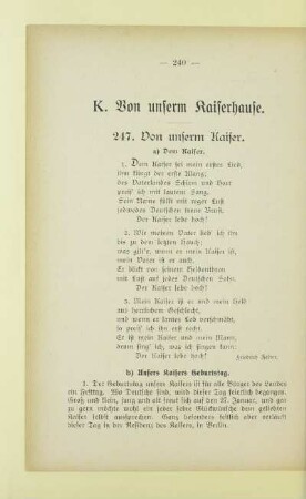 K. Von unserm Kaiserhause