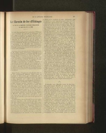 Le Chemin de fer d'Éthiopie.