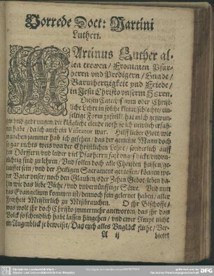 Vorrede Doct. Martitni Lutheri