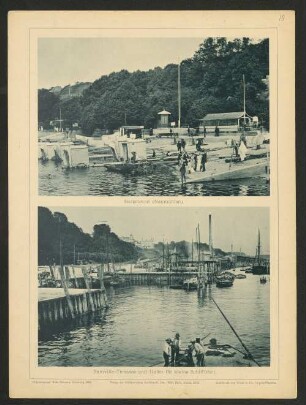 Badestrand (Neumühlen.); Rainville-Terrasse und Hafen für kleine Schifffahrt. : [Altona]