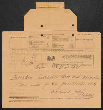Brief von Joseph Chapiro und Adrienne Chapiro an Gerhart Hauptmann