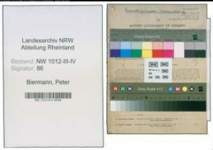 Entnazifizierung Peter Biermann , geb. 12.04.1909 (Inspektor)