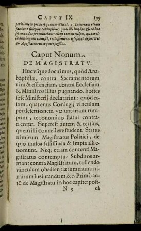 Caput Nonum. De Magistratu.