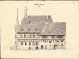 Rathaus, Wernigerode Umbau: Aufriss Seitenansicht 1:50