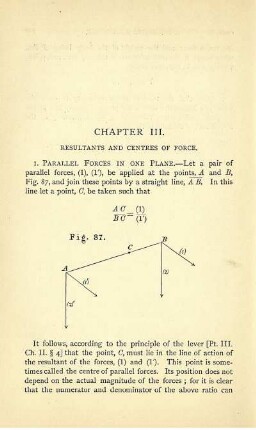 Chapter III. Resultants and centres of force.
