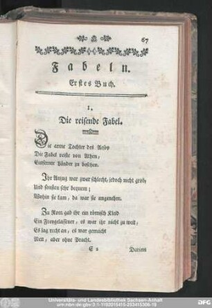 1. Die reisende Fabel.