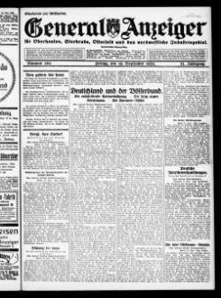 General-Anzeiger für Oberhausen, Sterkrade, Osterfeld und das nordwestliche Industriegebiet. 1921-1930