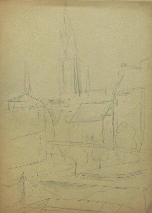 Ort mit Kirchturm