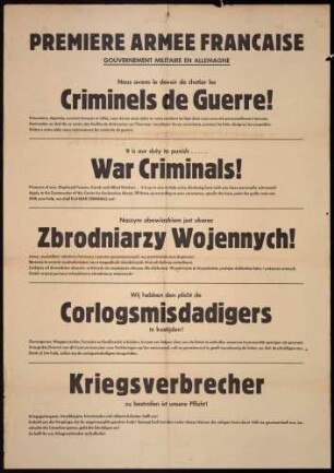"Kriegsverbrecher zu bestrafen ist unsere Pflicht!" Aufruf zur Entlarvung von Kriegsverbrechern