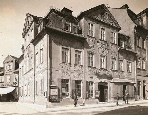 Schneeberg, Markt 17. Wohnhaus mit Läden (um 1720). Straßenansicht