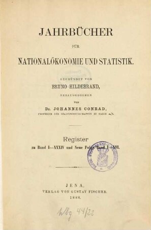 Jahrbücher für Nationalökonomie und Statistik : = Journal of economics and statistics. [50a]