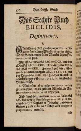 176-210, Das Sechste Buch Euclidis.