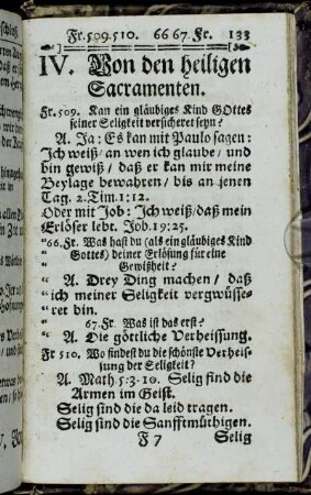 IV. Von den heiligen Sacramenten.