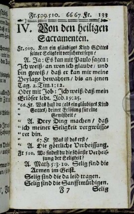 IV. Von den heiligen Sacramenten.