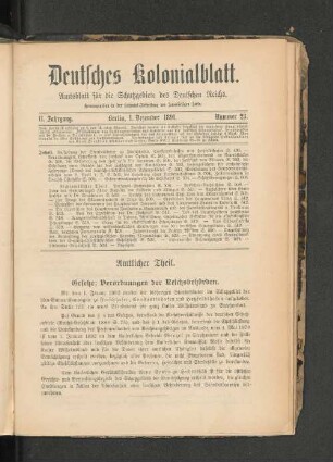 1. Dezember 1891. Nummer 23.