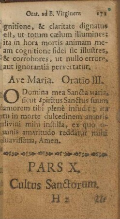 Pars X. Cultus sanctorum.