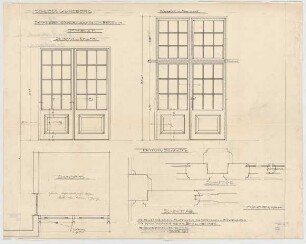 Thiersch, Friedrich von; Glonn (Obb.); Schloss Zinneberg - Altes Schloss - Wandschrank im Brauhaus (Grundriss, Ansicht, Schnitte)