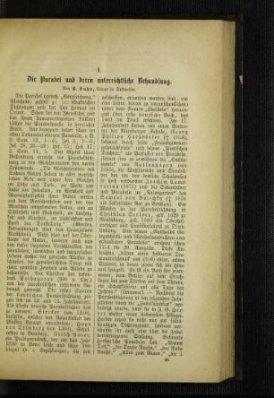 ¬Die¬ Parabel und deren unterrichtliche Behandlung