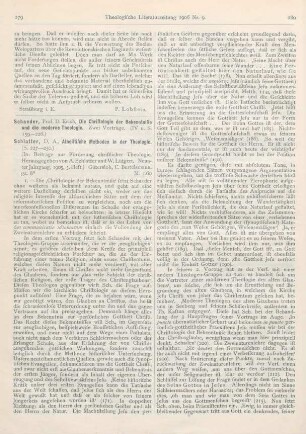 279-281 [Rezension] Schlatter, Adolf, Atheistische Methoden in der Theologie