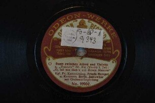 Duett zwischen Alfred und Violetta : a. "Traviata" IV. Akt; I. Teil : "O, laß und flieh'n aus diesen Mauern" / (Verdi)
