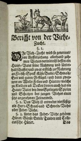 Bericht von der Viehe-Zucht. /[Das 1. Capitel.] - Das 10. Capitel.