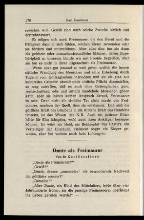 Dante als Freimaurer