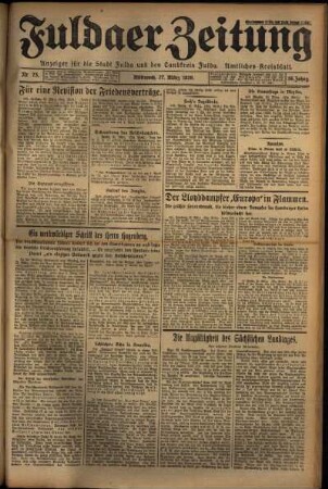 Erste Ausgabe vom Mittwoch, den 27. März 1929.