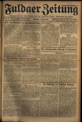 Erste Ausgabe vom Mittwoch, den 27. März 1929.