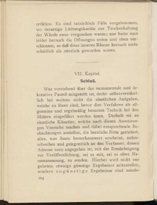 VII. Kapitel. Schluß.