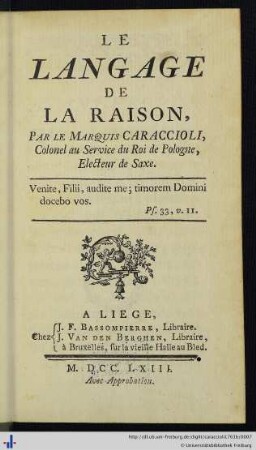 La langage de la raison